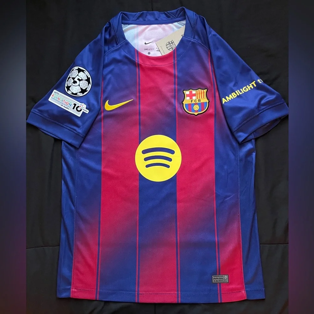 Lamine Yamal #10 S-L Barcelona Home Soccer Jersey UCL 2025 Blue - Picture 4 of 5